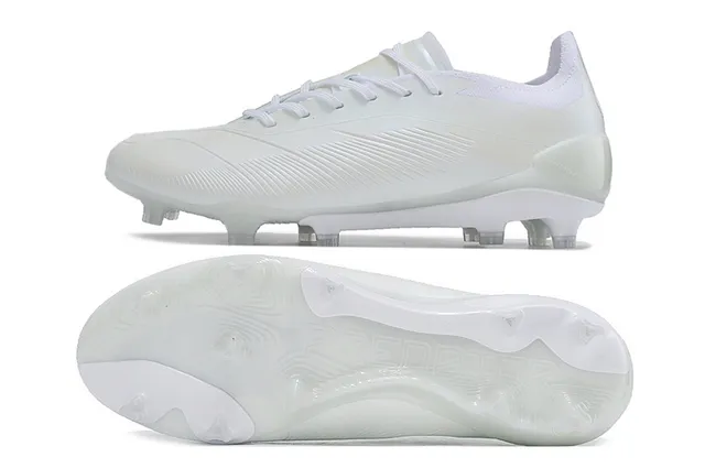 Adidas White Monochrome Textured Synthetic Upper Firm-Ground Soccer Shoes 6