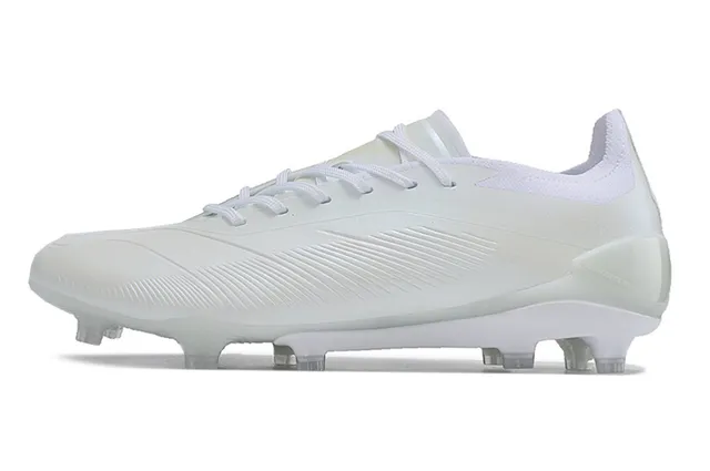 Adidas White Monochrome Textured Synthetic Upper Firm-Ground Soccer Shoes 7