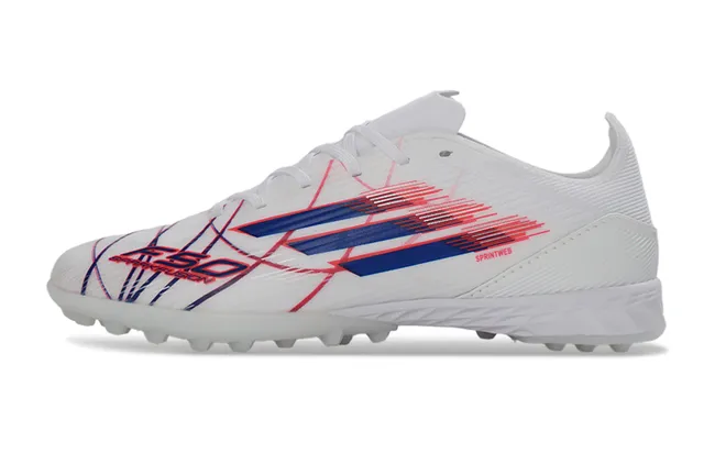 Adidas White Multicolor Lightweight Synthetic Upper Conical Studs Turf Soccer Shoes 17