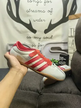 Adidas White Red Low-Top Velcro Strap Sneakers 5