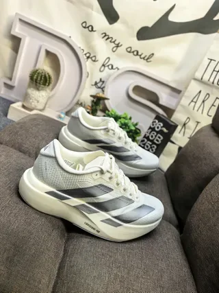 Adidas White Silver Mesh Upper Sculpted Midsole Lifestyle Sneakers 9