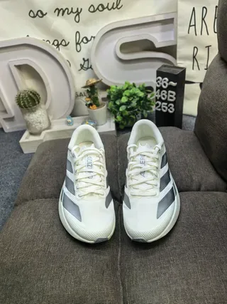 Adidas White Silver Mesh Upper Sculpted Midsole Lifestyle Sneakers 10