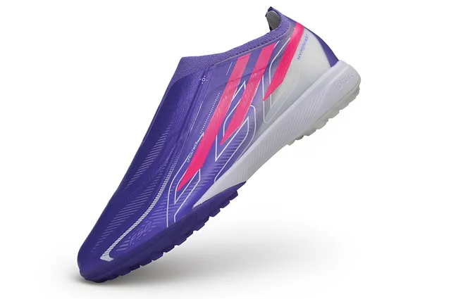 Adidas X Violet Rose sans lacets haut type chaussette semelle à crampons moulés turf chaussures de football 3