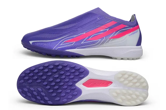 Adidas X Violet Rose sans lacets haut type chaussette semelle à crampons moulés turf chaussures de football 6