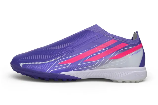 Adidas X Violet Rose sans lacets haut type chaussette semelle à crampons moulés turf chaussures de football 7
