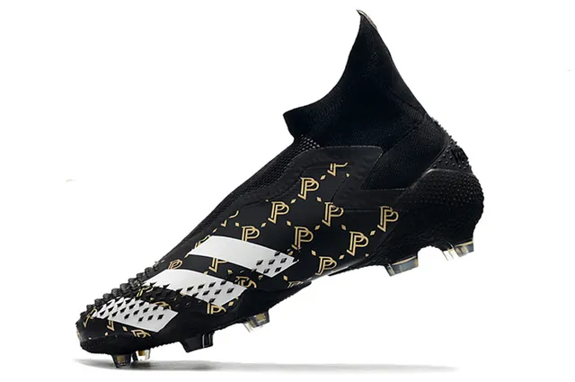 Adidas X Speedportal أسود ذهبي Monogram أرض صلبة أحذية كرة القدم 4