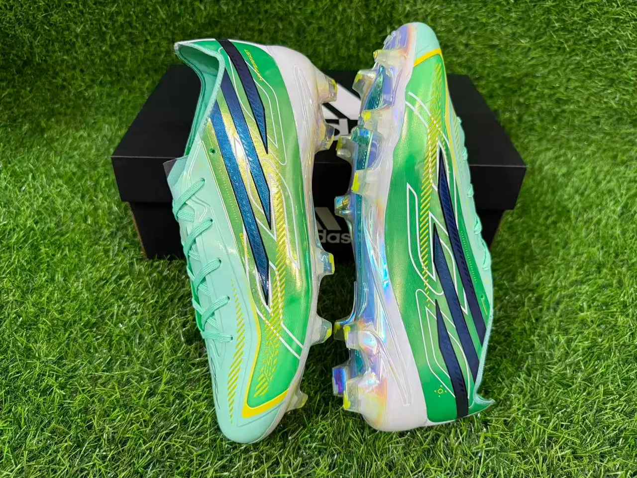 Adidas X Speedportal أخضر نعناع متلألئ أرض صلبة أحذية كرة القدم 4