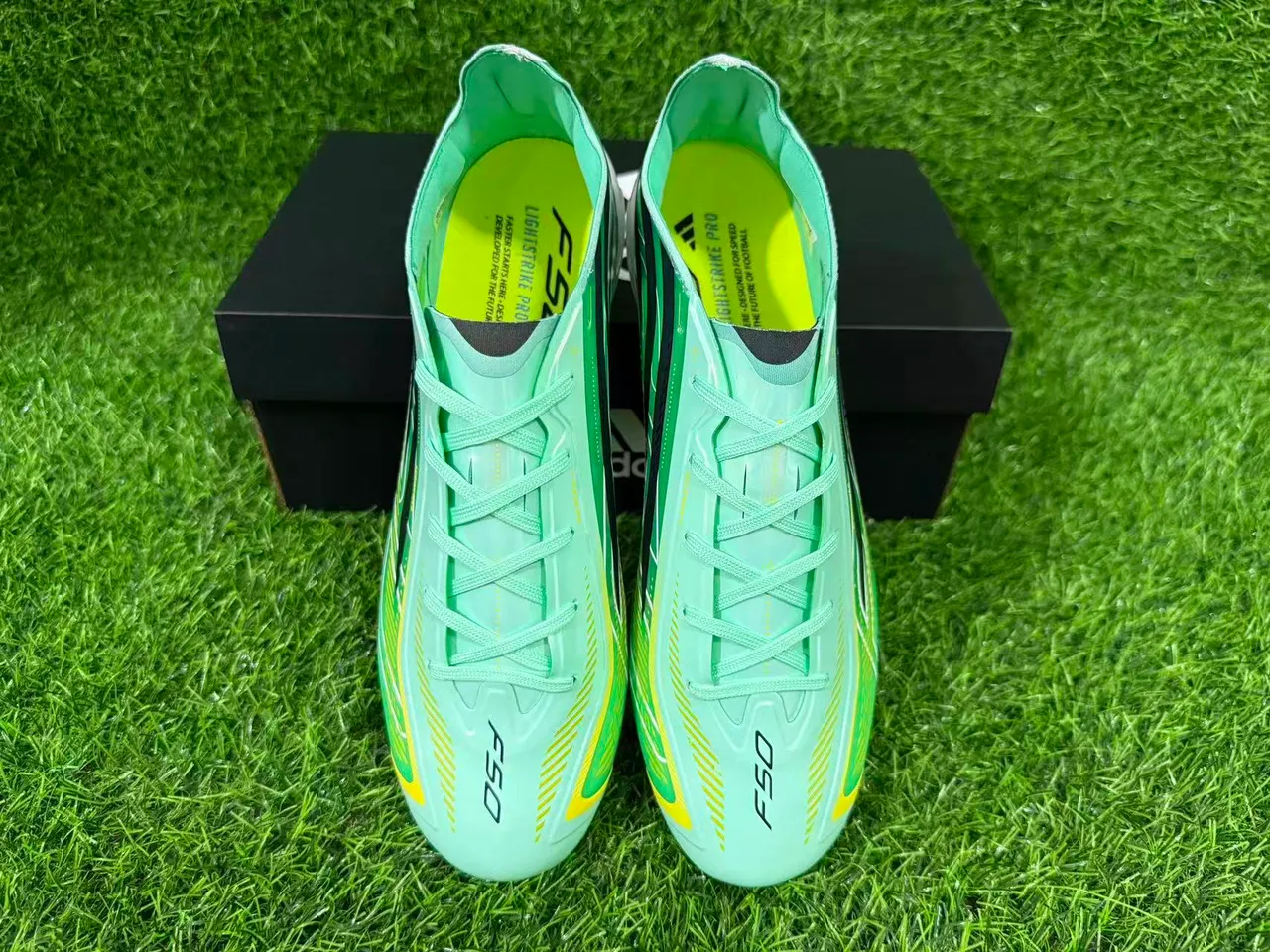 Adidas X Speedportal أخضر نعناع متلألئ أرض صلبة أحذية كرة القدم 6
