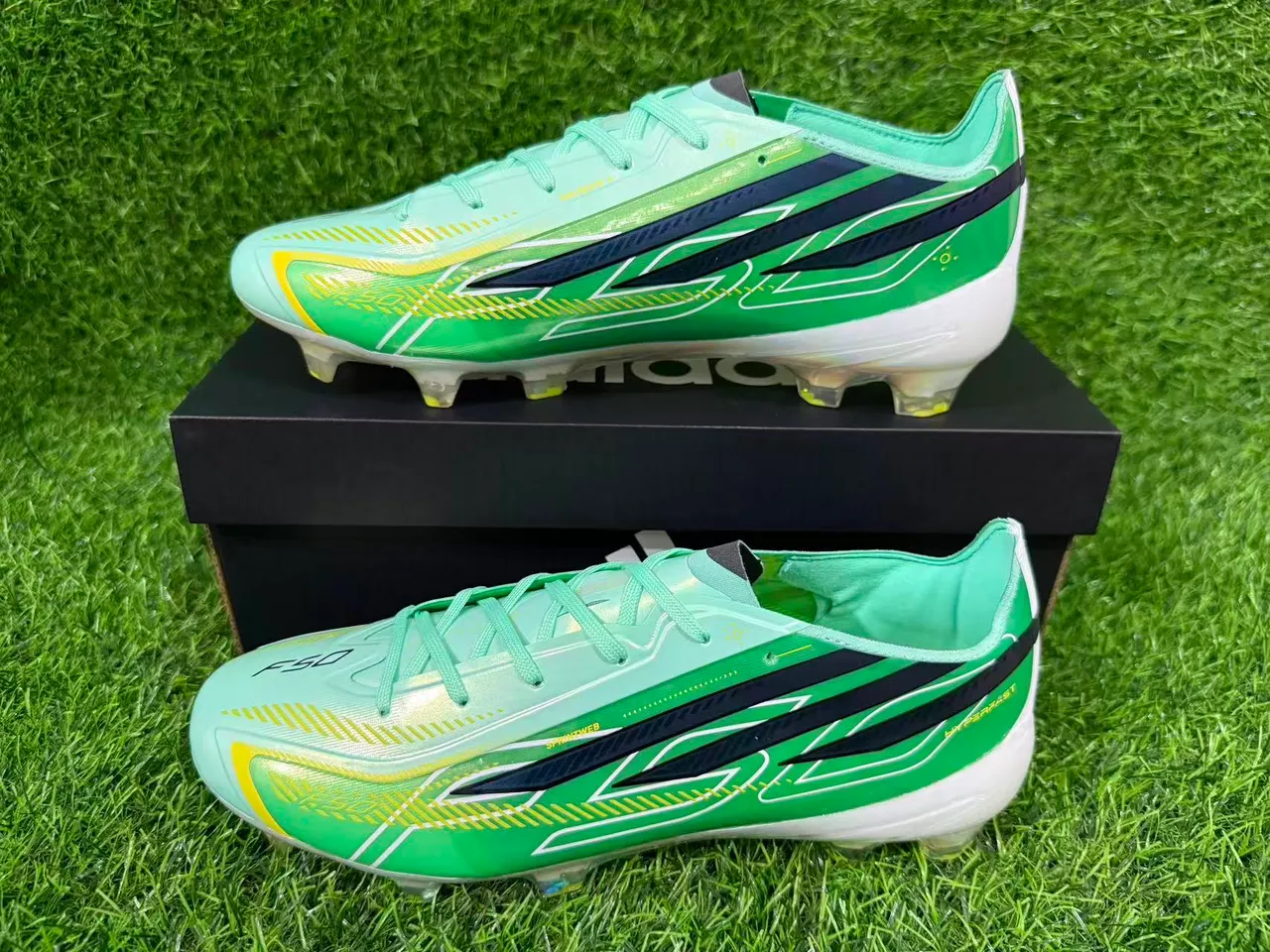 Adidas X Speedportal أخضر نعناع متلألئ أرض صلبة أحذية كرة القدم 9
