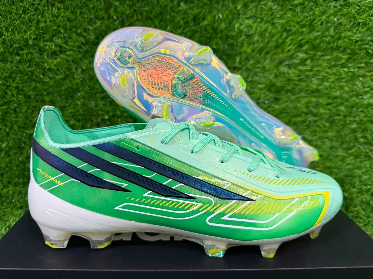Adidas X Speedportal أخضر نعناع متلألئ أرض صلبة أحذية كرة القدم 10