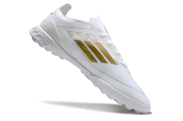 Adidas X Speedportal Chaussures de football blanches dorées pour gazon 2