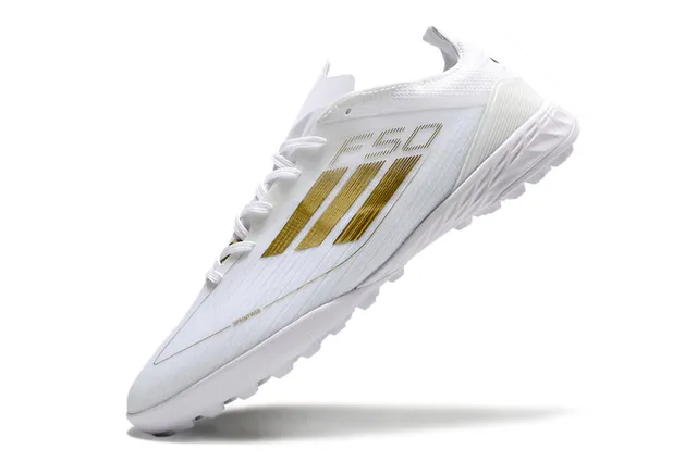 Adidas X Speedportal Chaussures de football blanches dorées pour gazon 3