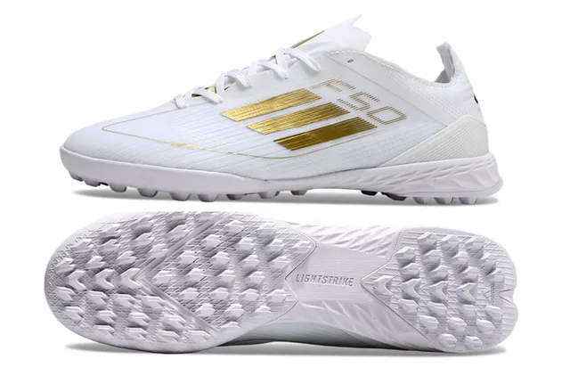 Adidas X Speedportal Chaussures de football blanches dorées pour gazon 6