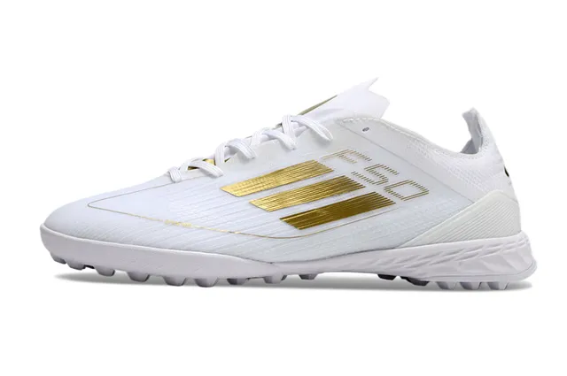 Adidas X Speedportal Chaussures de football blanches dorées pour gazon 7