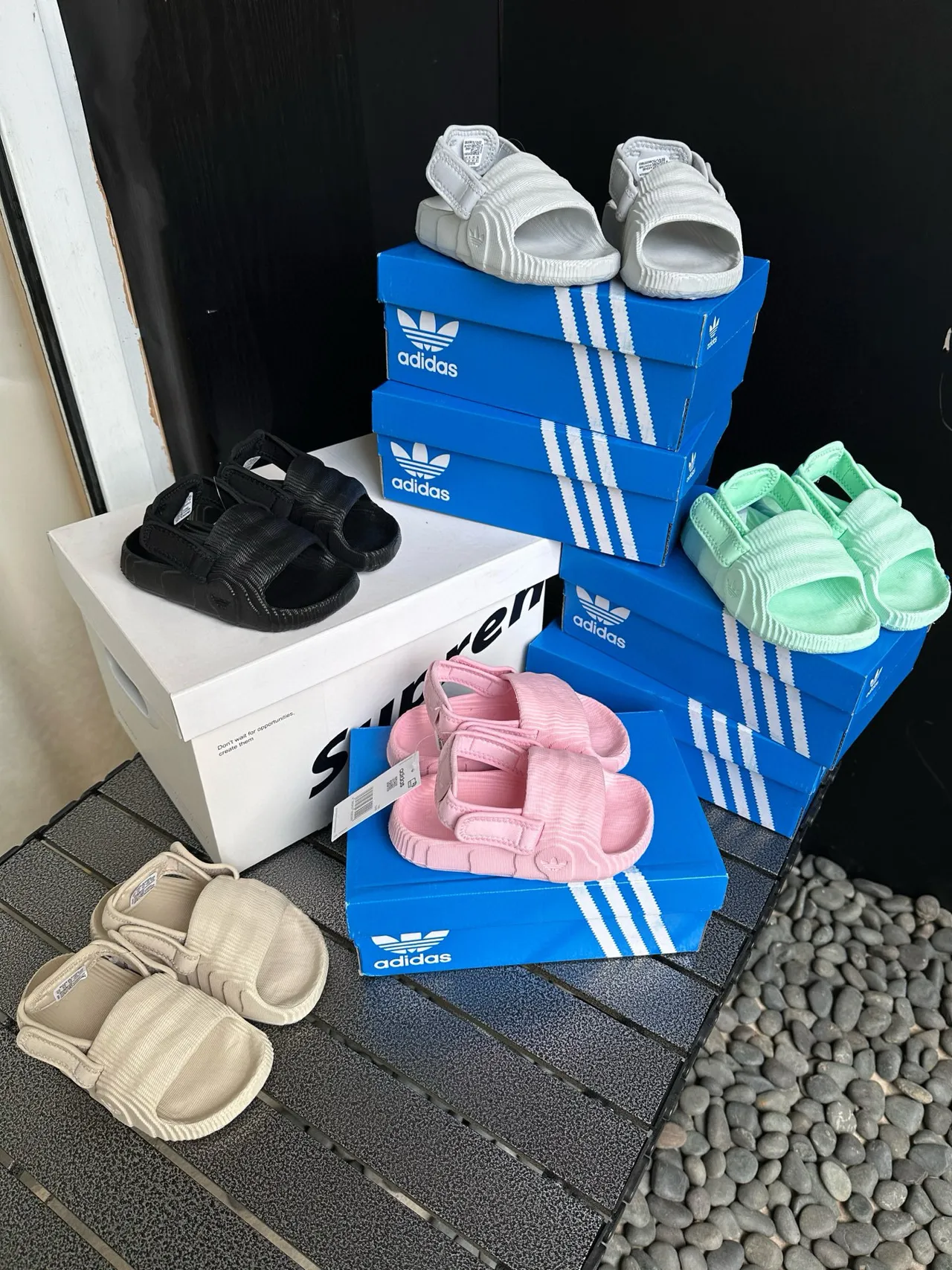 Adidas Yeezy Slide Haze Blue Kids Slippers 8