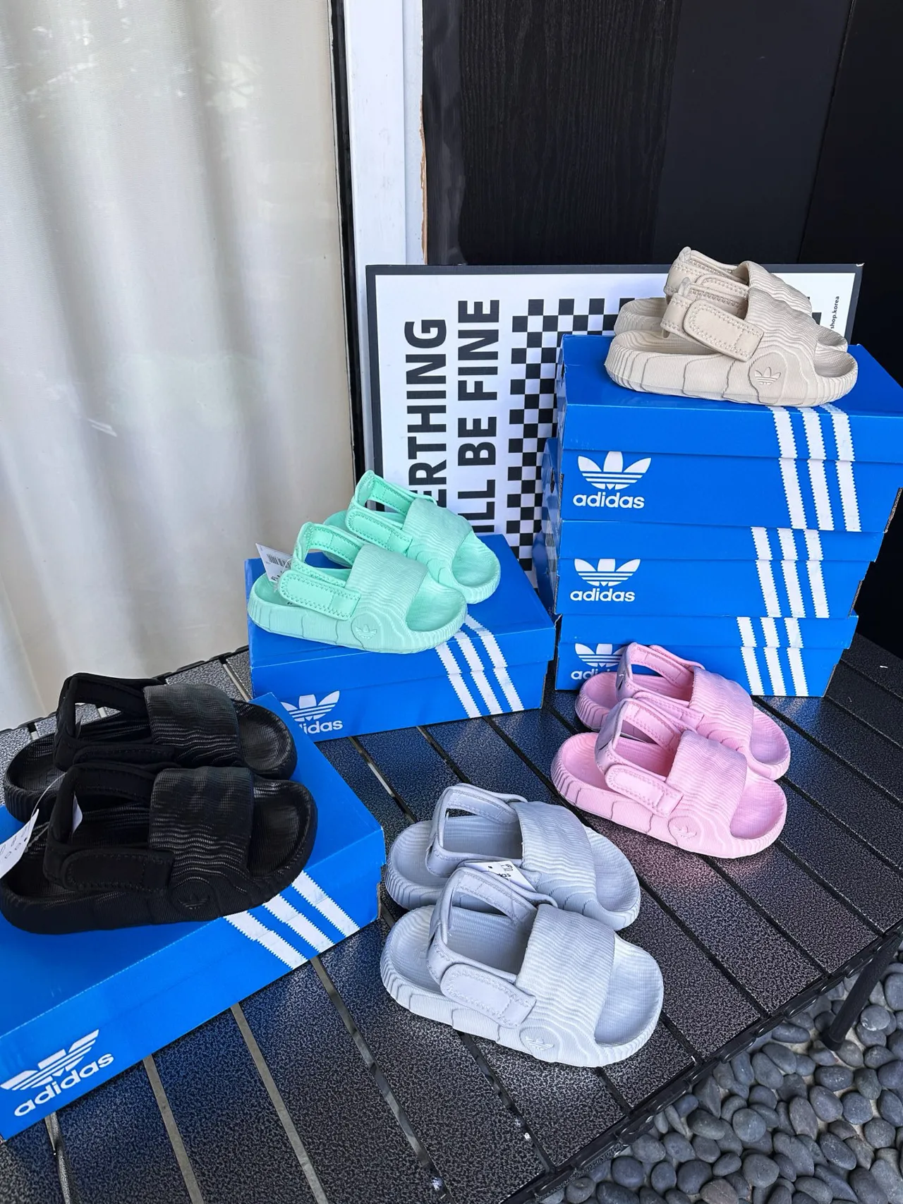 Adidas Yeezy Slide Haze Blue Kids Slippers 9