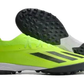Adidas Amarillo Negro Low-Cut Synthetic Upper Molded TPU Cage Turf Zapatillas de Fútbol