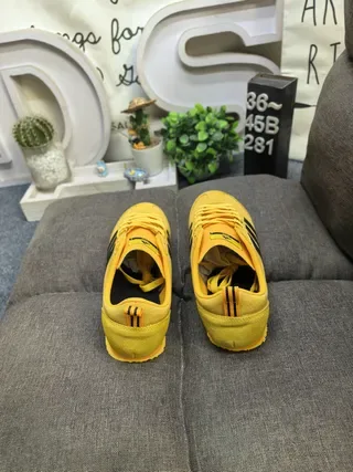 Adidas Yellow Black Suede Upper Three-Stripe Side Panel Lifestyle Sneakers 8