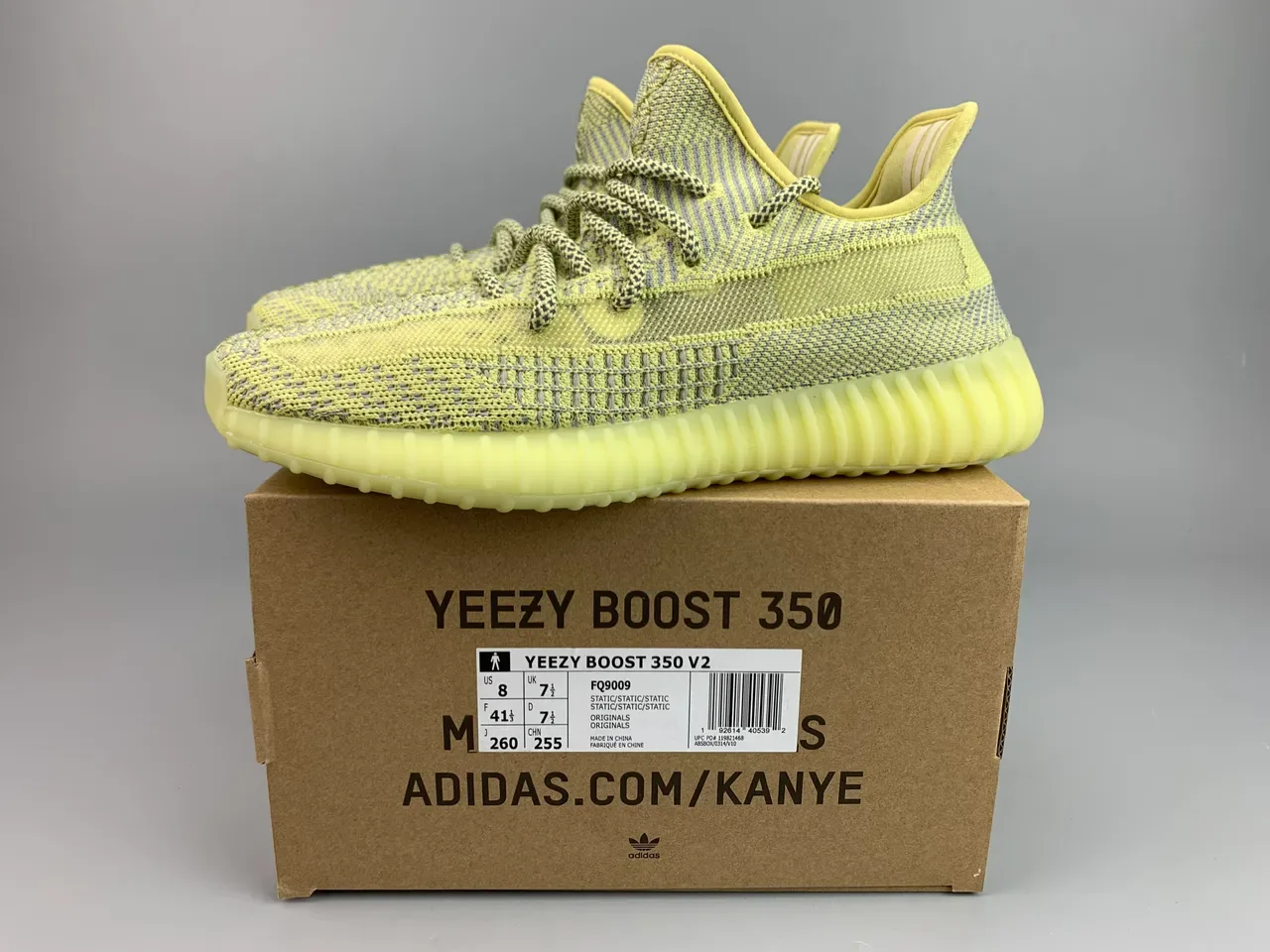 Adidas Yellow Gray Knit Upper Ribbed Boost Midsole Lifestyle Sneakers 2