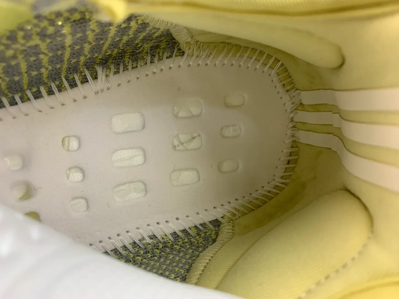 Adidas Yellow Gray Knit Upper Ribbed Boost Midsole Lifestyle Sneakers 3
