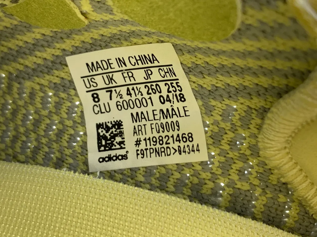 Adidas Yellow Gray Knit Upper Ribbed Boost Midsole Lifestyle Sneakers 4