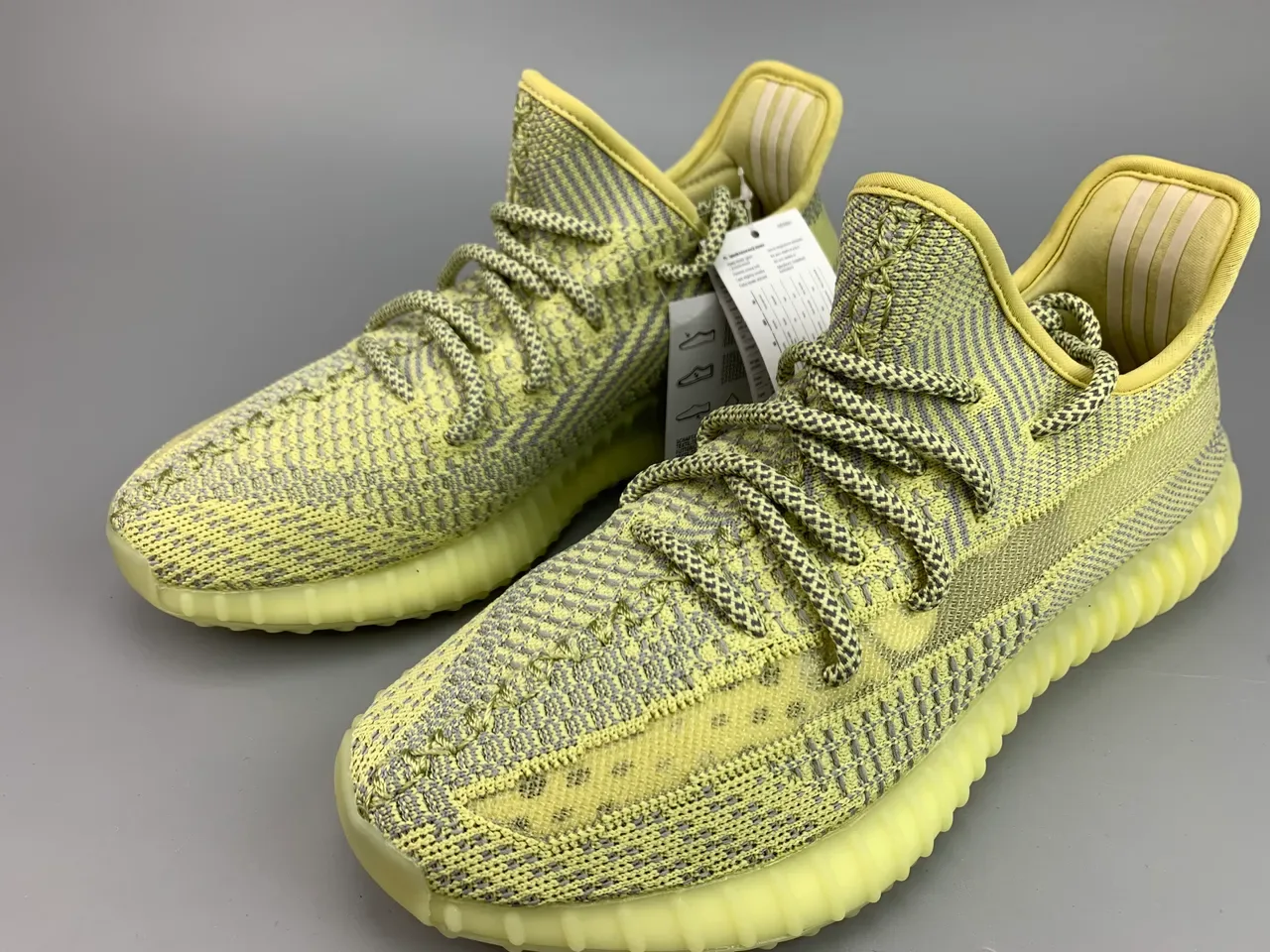 Adidas Yellow Gray Knit Upper Ribbed Boost Midsole Lifestyle Sneakers 7