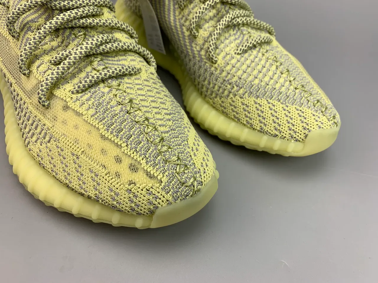Adidas Yellow Gray Knit Upper Ribbed Boost Midsole Lifestyle Sneakers 8