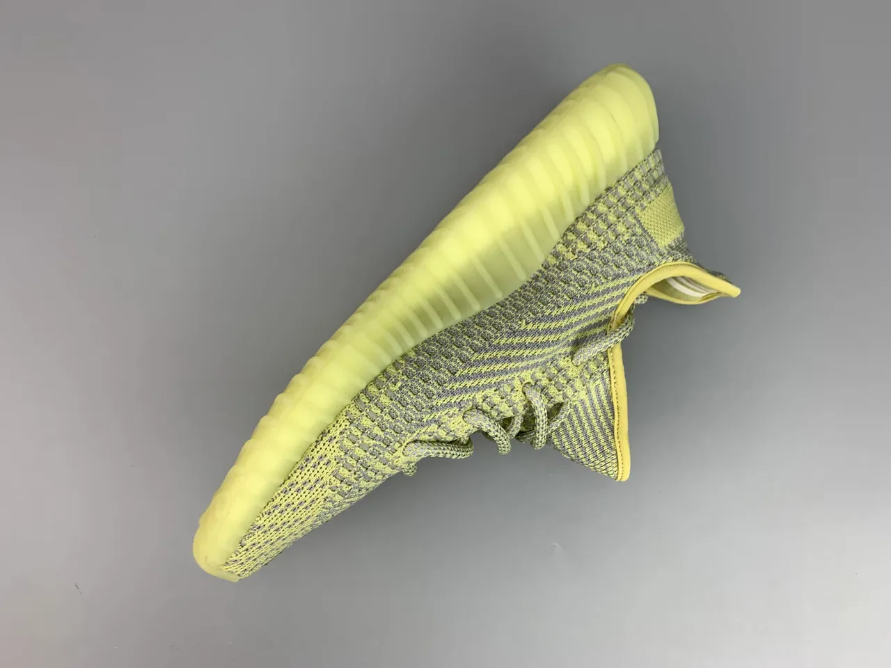 Adidas Yellow Gray Knit Upper Ribbed Boost Midsole Lifestyle Sneakers 10
