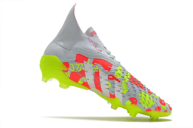 Adidas Chaussures de football jaune multicolore haut ajustement chaussette partie supérieure lacets asymétriques terrain ferme 17