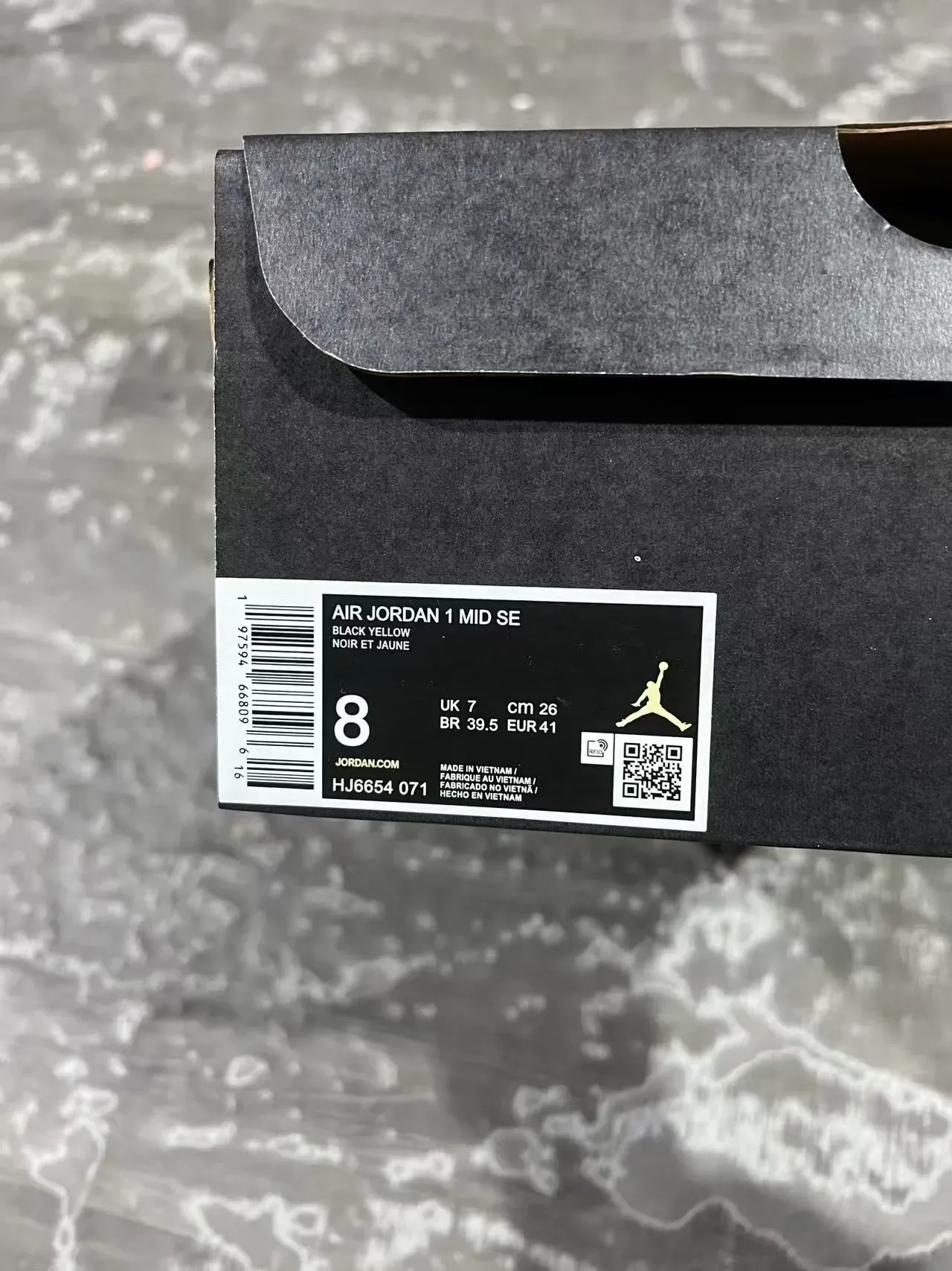 Air Jordan 1 Noir et Jaune Chaussures de Basketball Hautes 10