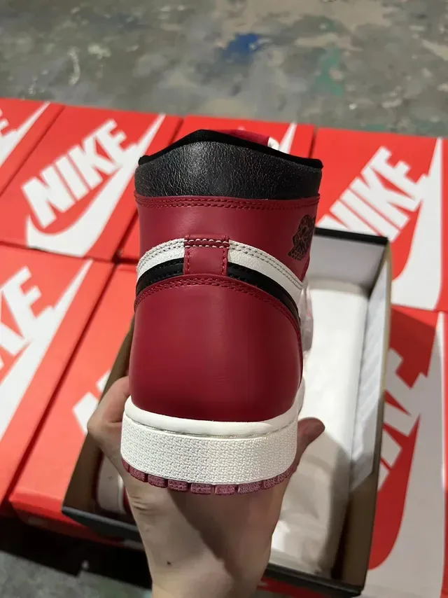 Air Jordan 1 Borgonha Branco Preto Tênis de Basquete 5