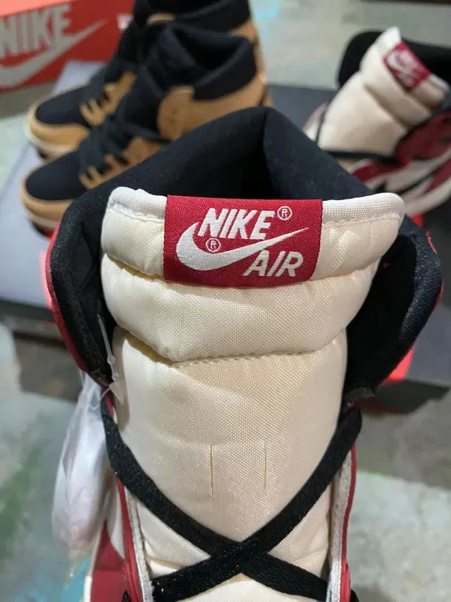 Air Jordan 1 Borgonha Branco Preto Tênis de Basquete 7