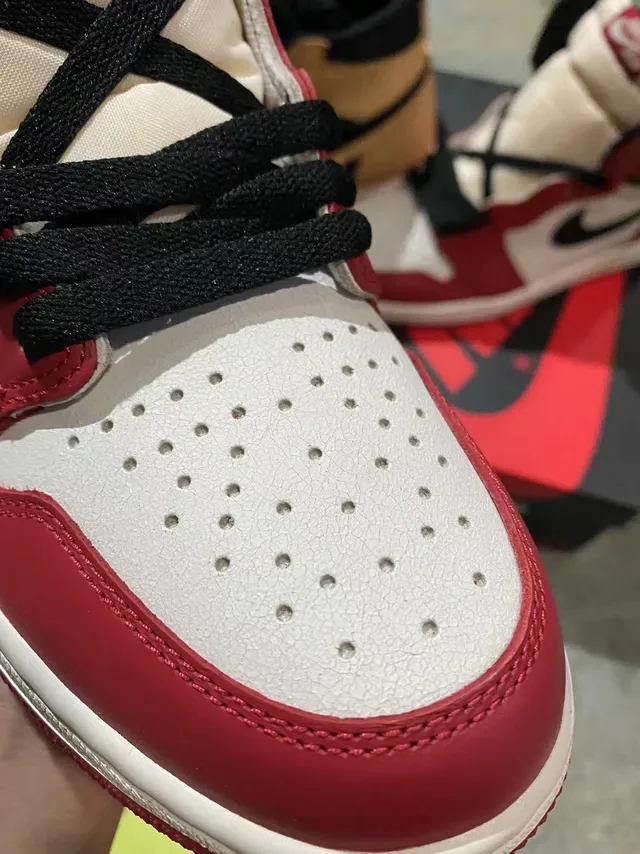 Air Jordan 1 Borgonha Branco Preto Tênis de Basquete 8