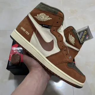 Air Jordan 1 High GORE-TEX Brown Olive Basketball Shoes