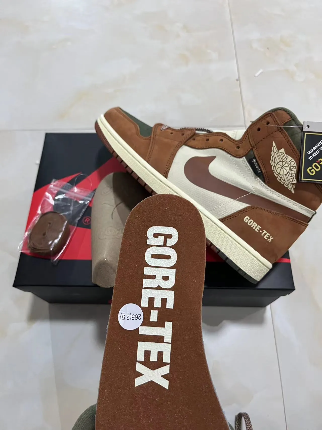 Air Jordan 1 High GORE-TEX Brown Olive Basketball Shoes 11