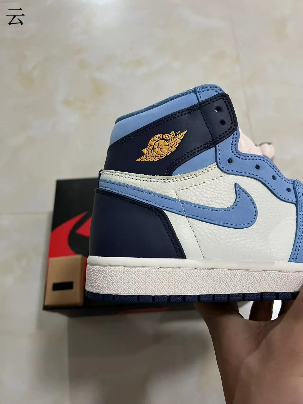Air Jordan 1 High Azul Claro Navy Off-White Tênis de Basquete 6