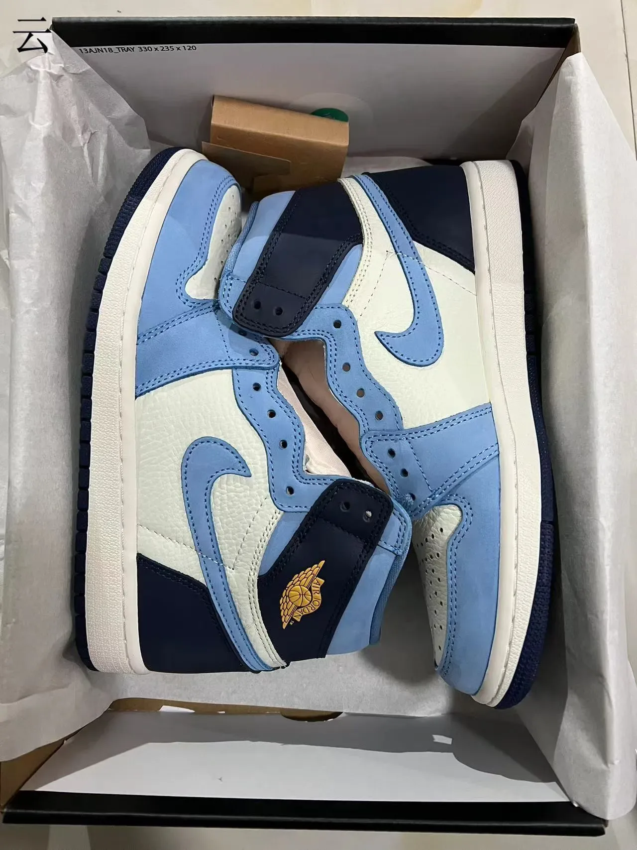 Air Jordan 1 High Azul Claro Navy Off-White Tênis de Basquete 8