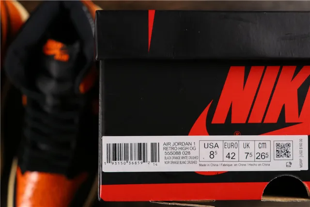 Air Jordan 1 High Patent Black Orange Basketball Shoes 2