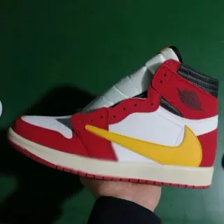 Air Jordan 1 High Red White Yellow Basketball Shoes