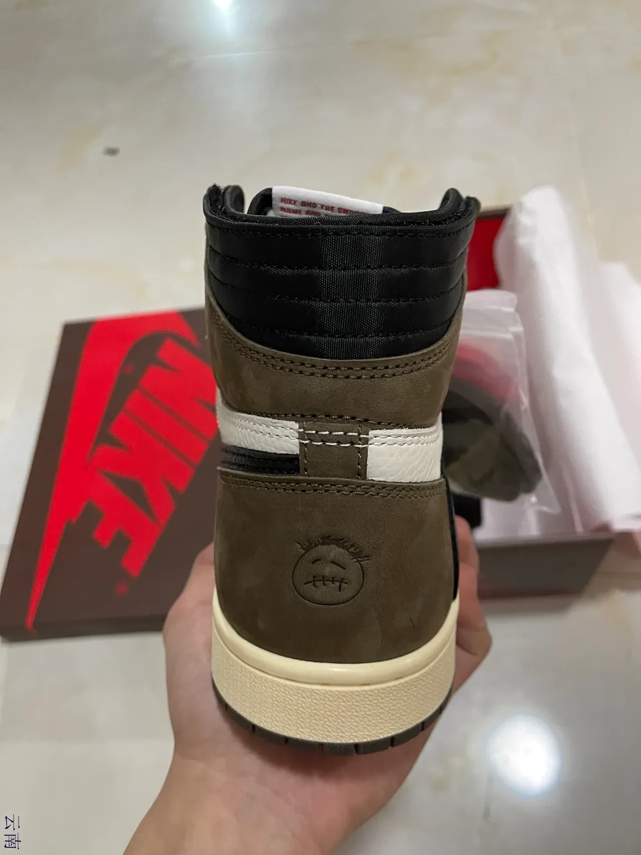 Air Jordan 1 High-Top Olive Brown White Black Basketball Shoes 7