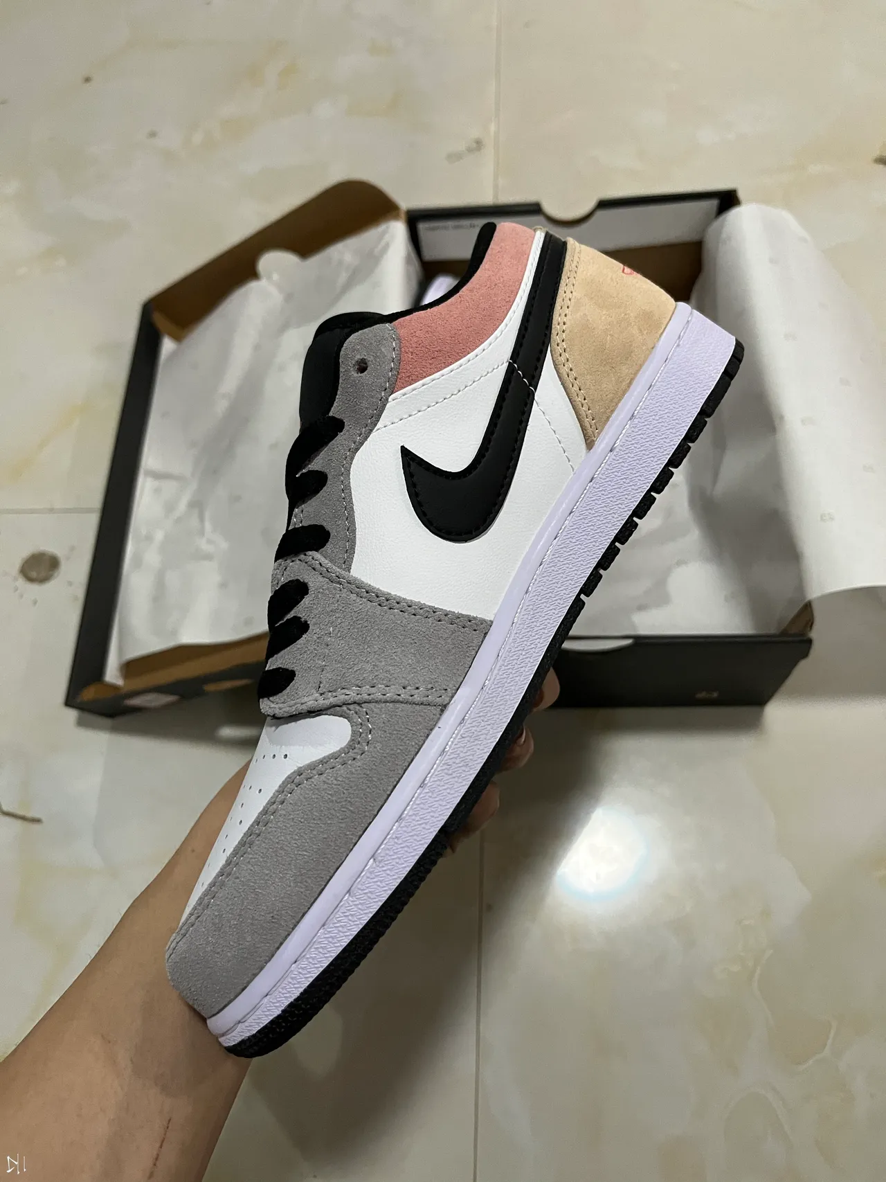 Air Jordan 1 Low Multi-Color Suede and Leather Lifestyle Sneakers 4