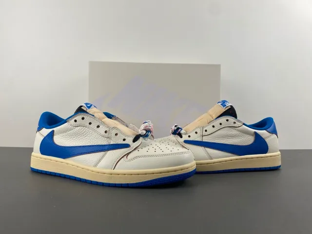 Air Jordan 1 Low Off-White and Royal Blue Lifestyle Sneakers 12