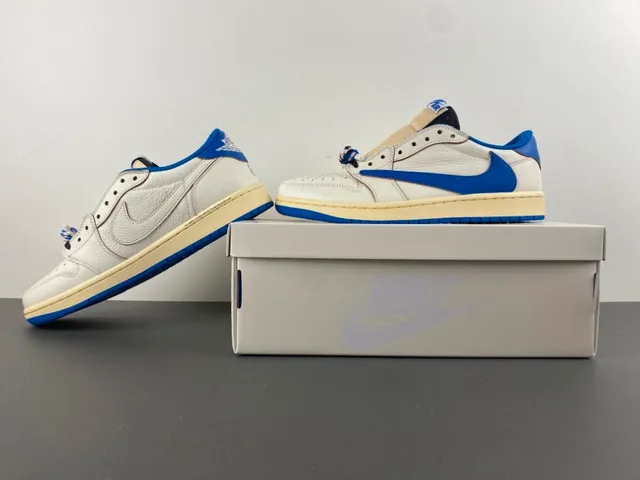 Air Jordan 1 Low Off-White and Royal Blue Lifestyle Sneakers 14