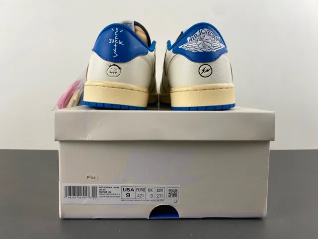Air Jordan 1 Low Off-White and Royal Blue Lifestyle Sneakers 16