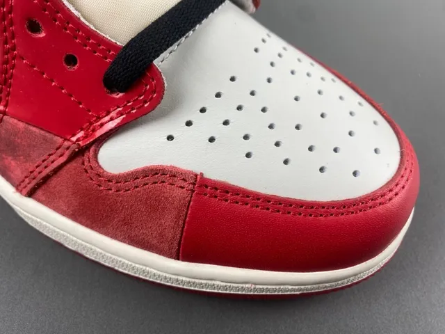 Air Jordan 1 Spider-Man Collaboration Red White Black Basketball Shoes 4