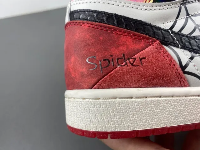 Air Jordan 1 Spider-Man Collaboration Red White Black Basketball Shoes 5
