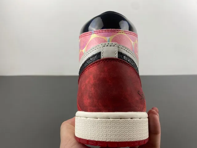 Air Jordan 1 Spider-Man Collaboration Red White Black Basketball Shoes 6
