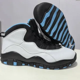 Air Jordan 10 White Black Light Blue Basketball Shoes