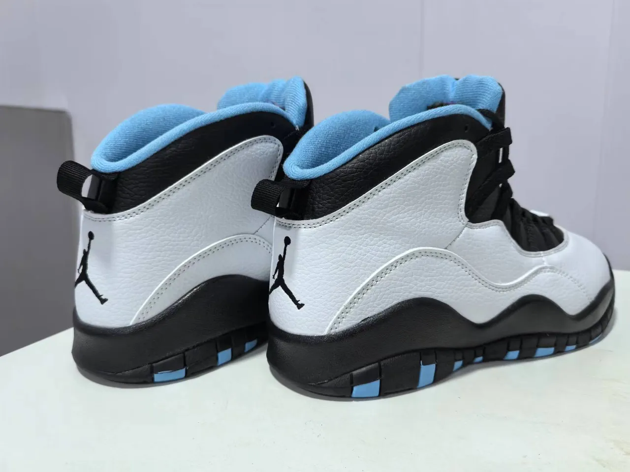 Air Jordan 10 White Black Light Blue Basketball Shoes 2