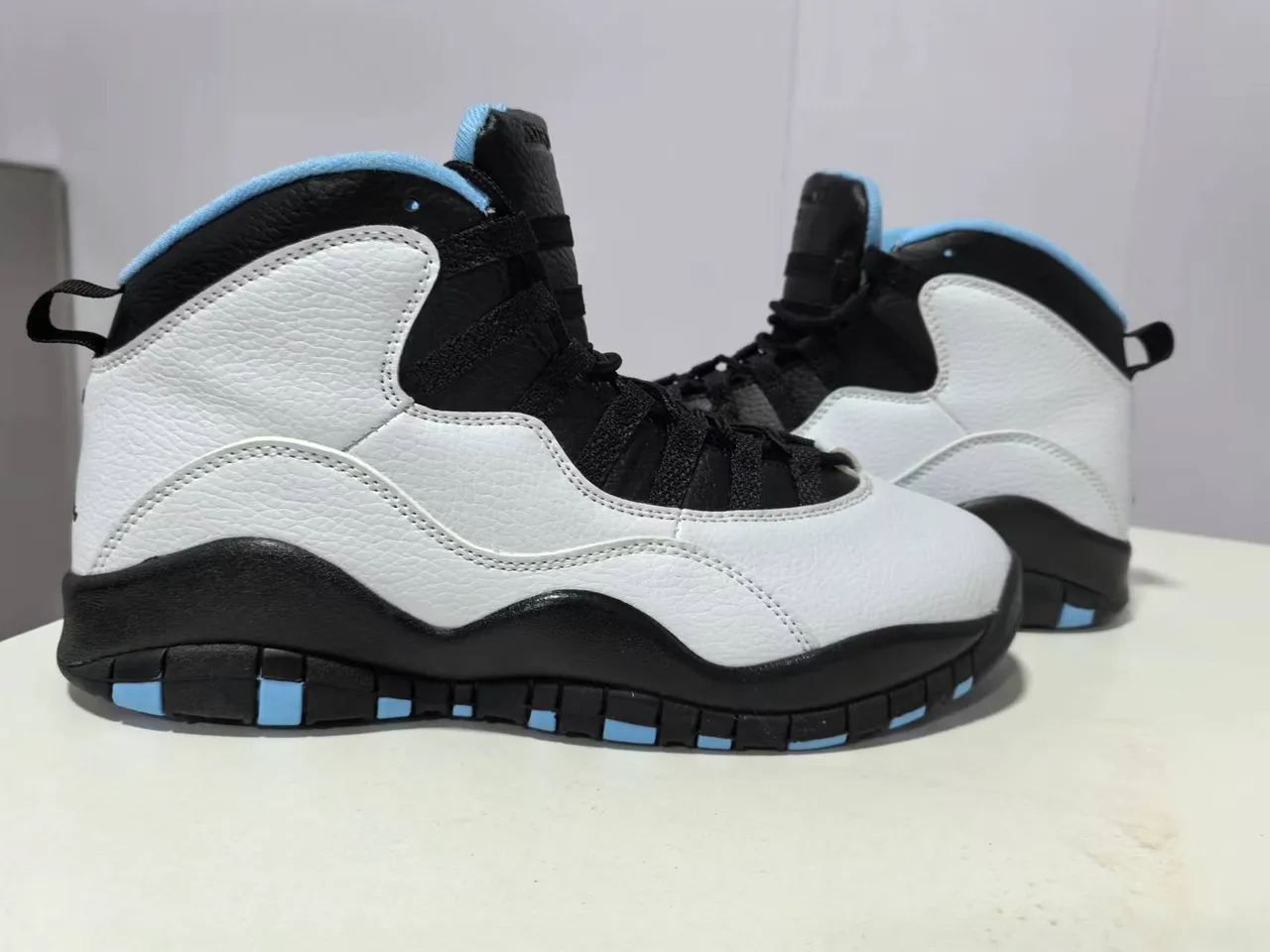 Air Jordan 10 White Black Light Blue Basketball Shoes 5